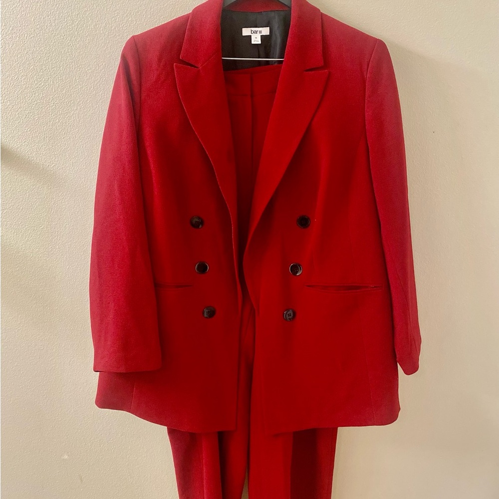 Bar III Red Double-Breasted Jacket